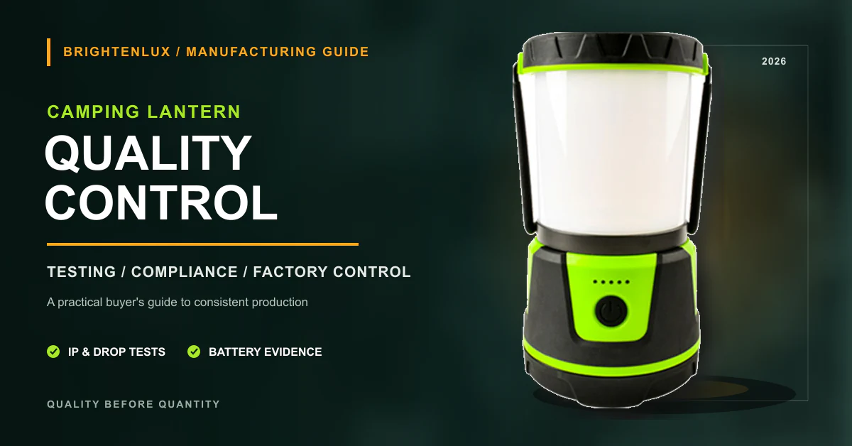 Camping Lantern Manufacturer Quality Guide: Testing, Compliance, and Factory Control Camping Lantern Manufacturer Quality Guide: Testing, Compliance, and Factory Control
