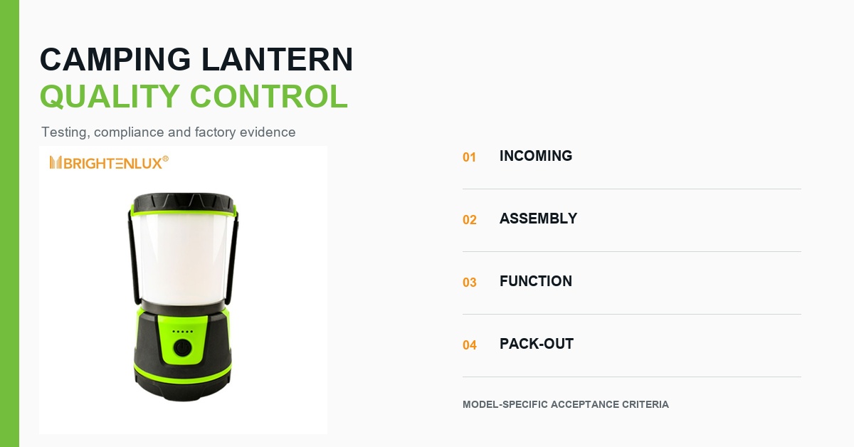 Camping Lantern Manufacturer Quality Guide: Testing, Compliance, and Factory Control Camping Lantern Manufacturer Quality Guide: Testing, Compliance, and Factory Control