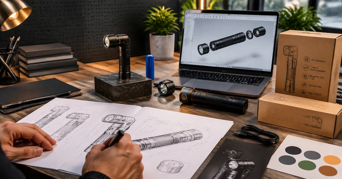 EDC flashlight product design and development