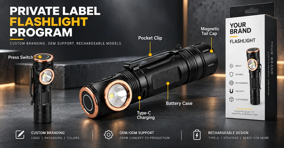 Private label flashlight OEM branding display