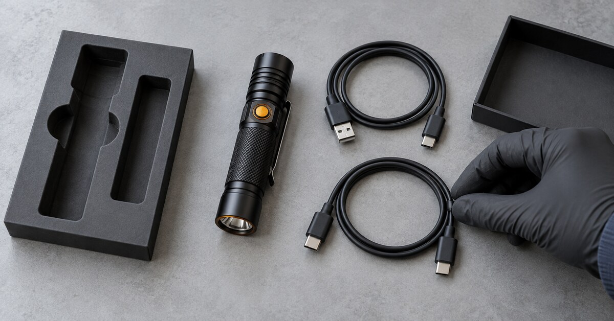OEM USB-C flashlight charging validation