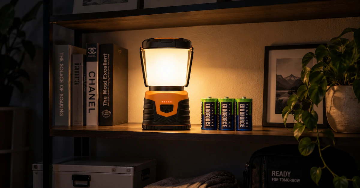 Emergency lantern with batteries for blackouts