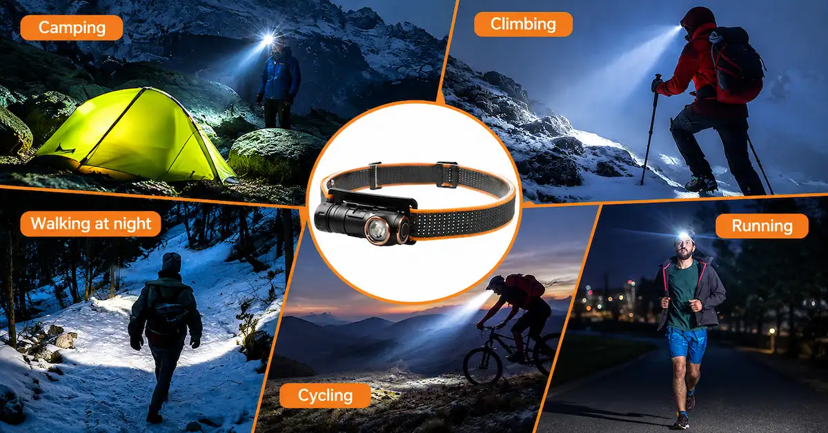 LED headlamp for camping hiking and night runs