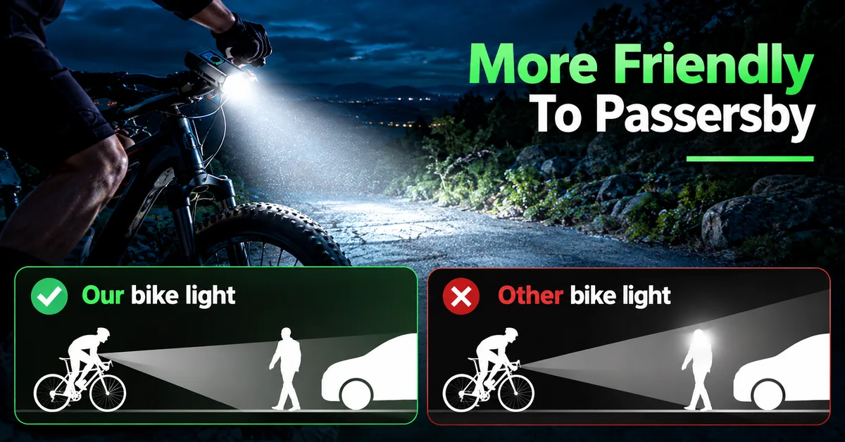 Anti-Glare Bike Light Beams for Night Cycling
